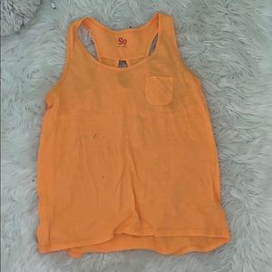 Orange Razor Back tank top
